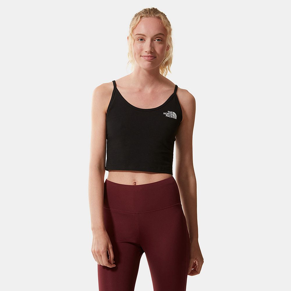 The North Face Tank Top Womens Australia - The North Face Cropped Black (GYI-039645)